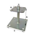 SERIE PIED DE POTEAU REGLABLE AVEC PLATINE ET TIGE FILETEE SERIE PIED DE POTEAU REGLABLE AVEC PLATINE ET TIGE FILETEE