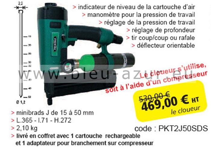 Offre spéciale du Cloueur pneumatique et à cartouche d'air PKT-2-J50SD-S - Fiche technique Offre spéciale du Cloueur pneumatique et à cartouche d'air PKT-2-J50SD-S - Fiche technique