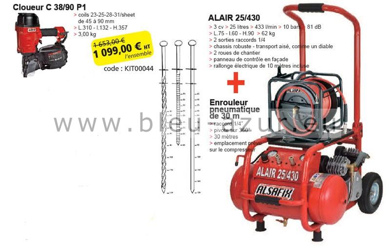 Offre spéciale Cloueur C 38/90 P1 avec ALAIR 25/430 - Fiche technique Offre spéciale Cloueur C 38/90 P1 avec ALAIR 25/430 - Fiche technique