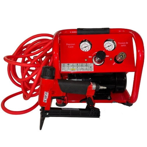 Kit Agrafage avec Agrafeuse pour agrafes de type V + Agrafes + compresseur + tuyau