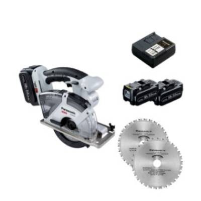 Clicfixation | Kit scie circulaire + 2 lames métal + 2 batteries + 1 chargeur